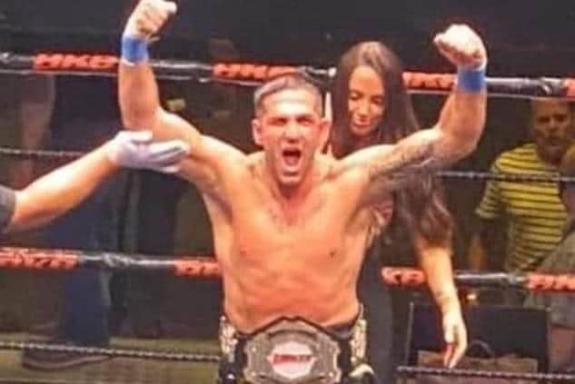 Mickey Parker is jubilant after winning the BKB British cruiserweight crown back in August