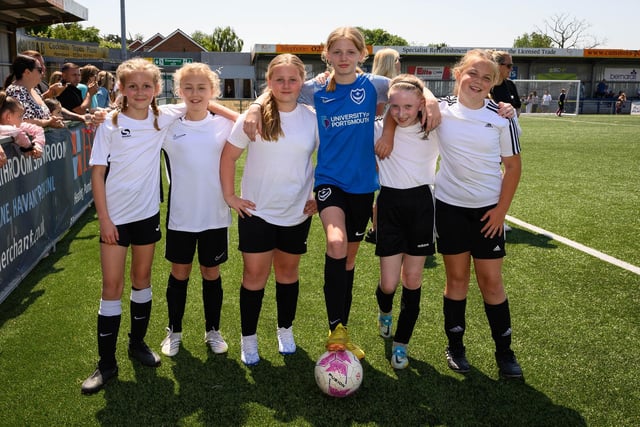 One of the girls' teams taking part in the Havant & Waterlooville Summer Tournament. Picture: Keith Woodland (030621-17)