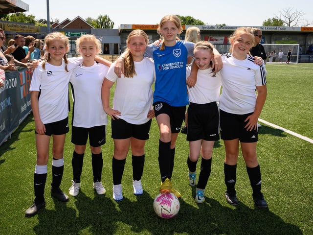 One of the girls' teams taking part in the Havant & Waterlooville Summer Tournament. Picture: Keith Woodland (030621-17)