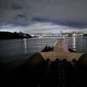 HMS Iron Duke sails past Devil's Point as she leaves Plymouth:HMS Iron Duke sails past Devils Point as she leaves Plymouth. Picture: Royal Navy.