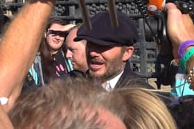 David Beckham outside Westminster Hall, London, after he viewed Queen Elizabeth II lying in state ahead of her funeral on Monday. Picture date: Friday September 16, 2022. Picture: Elena Giuliano.