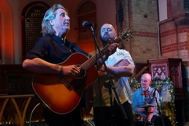 Blue Rose Code, with Steve Knightley of Show of Hands (left), at St Luke's Church, Southsea, on April 15, 2023. Picture by Chris Broom