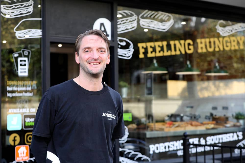 Co-owner André Guedeney celebrates the thirty fifth anniversary of the family business at André's on Havant Road, Drayton.
Picture: Chris Moorhouse
