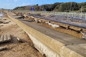 Stokes Bay Sea Wall Failure after Storm Eunice