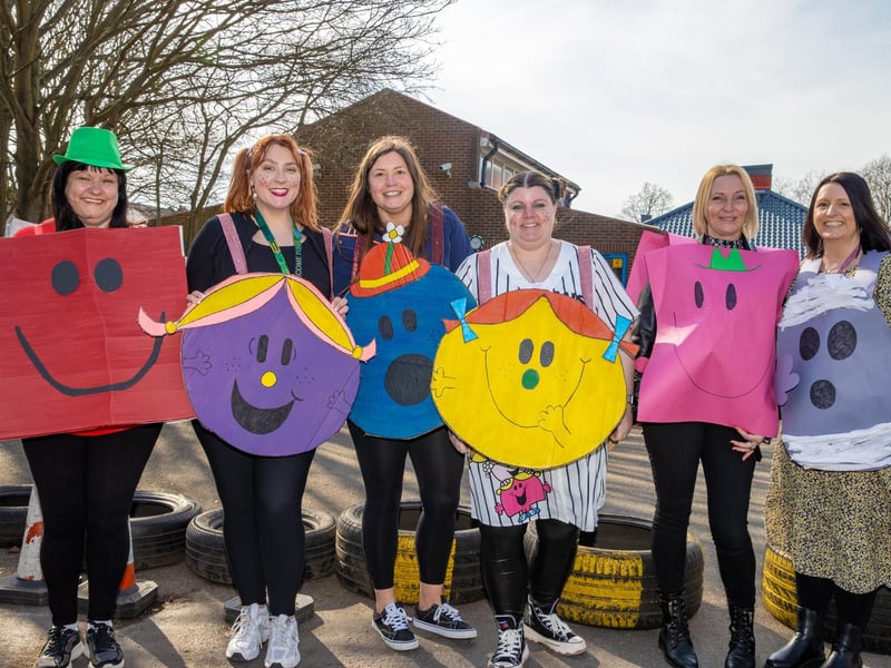 Children & staff from Stamshaw Junior School dressed up for World Book Day on Thursday.  Pictured - Teachers dressed up for World Book Day  Photos by Alex Shute