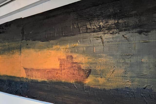 Orange Sky and Ship, by Andrew Hardwick
