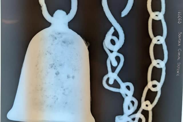 An X-ray showing the Victorian bell