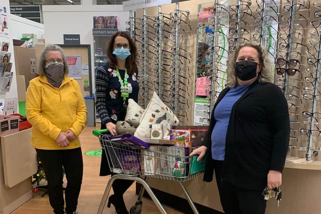 From left: Chris Carter, Sarah Louise Prideaux, and Louisa at Asda.