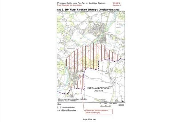 The area that has been agreed to be protected to ensure a gap between Wickham and Welborne