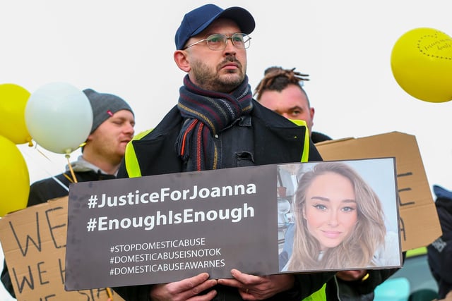 Participants assemble for the Justice for Joanna march, car park in Market Way, Portsmouth
 Picture: Chris Moorhouse