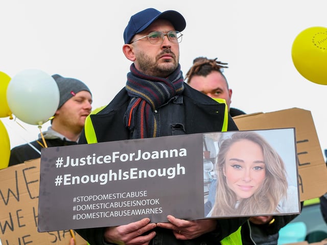 Participants assemble for the Justice for Joanna march, car park in Market Way, Portsmouth
 Picture: Chris Moorhouse