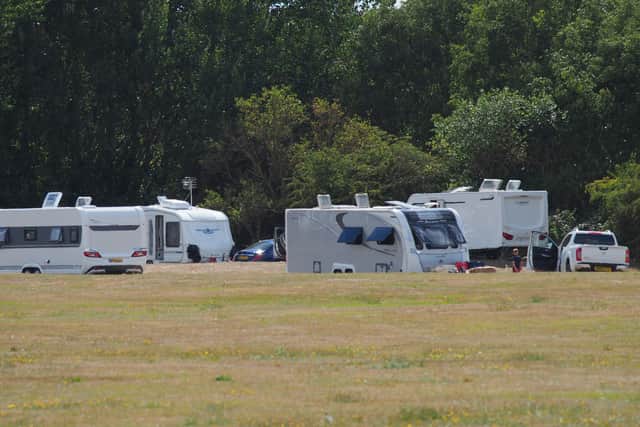 Travellers set up at Paulsgrove Skate Park, Allaway Avenue, Portsmouth on 12 August 2020.
Picture: Habibur Rahman