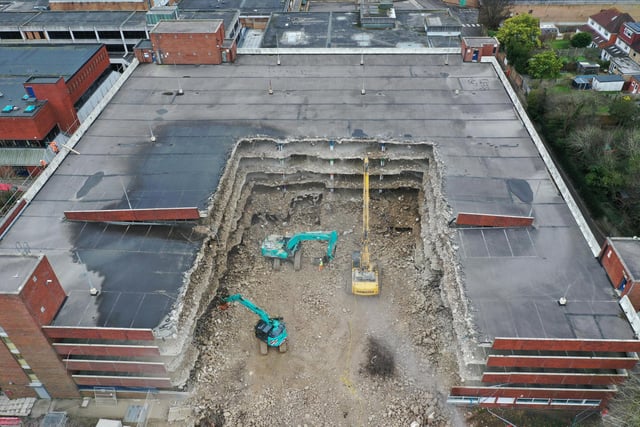 Updated pictures of Osborn Road Car Park demolition on Friday, February, 2, 2024.