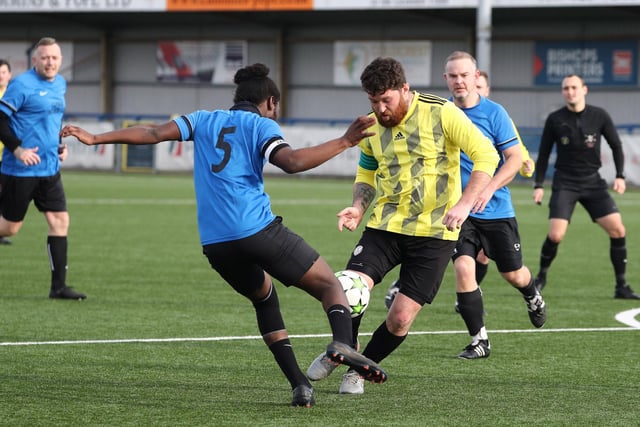 Freehouse (yellow) v AFC Eastney. Picture: Stuart Martin