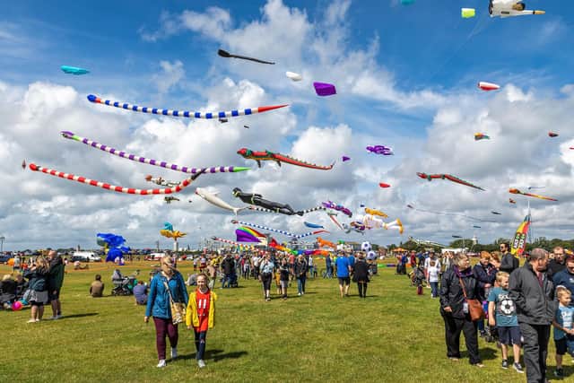 Some of the many airborne characters at the Southsea Kite Festival. Picture: Mike Cooter (070821)
