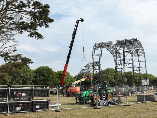 The Castle Stage is dismantled. Site clearance after Victorious, Southsea CommonPicture: Chris  Moorhouse (280824-001)