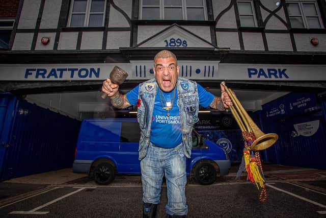 Pompey Vs Oxford.
League one play-off at Fratton Park on 3 July 2020.

Pictured:  John Westwood celebrating at Frogmore Road..

Picture: Habibur Rahman