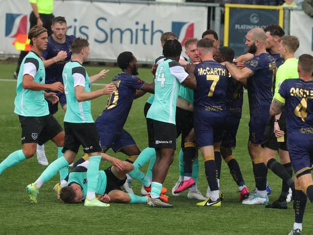 Pompey won their latest pre-season friendly 1-0 against the Hawks on Saturday.     Picture: Dave Haines
