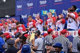 Hot dog eaters can win a trip to America. Pic Nathan's Famous,