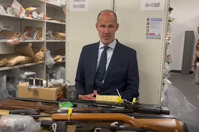 Detective chief inspector Dave Storey speaking as part of Hampshire police's call to surrender firearms and ammunition