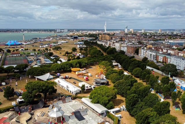 The Victorious site with the kids arena and Southsea Skatepark in the foreground and Common Stage in the backgroundPicture: IslandCity.UK