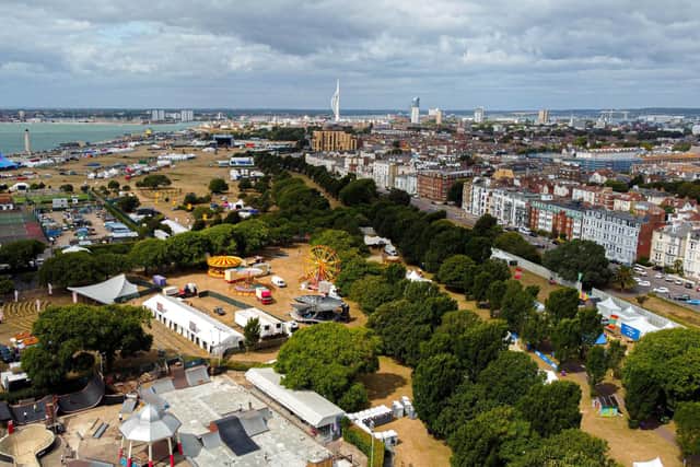 The Victorious site with the kids arena and Southsea Skatepark in the foreground and Common Stage in the backgroundPicture: IslandCity.UK