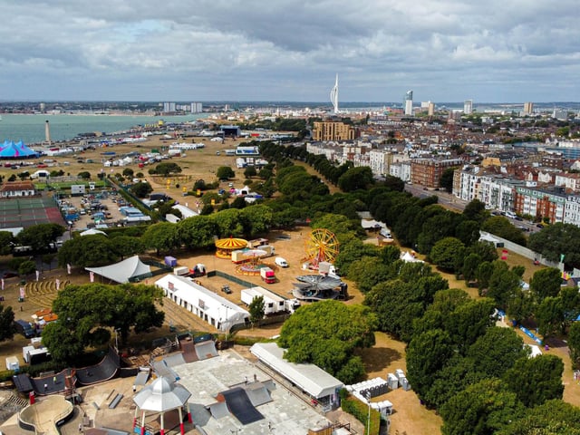 The Victorious site with the kids arena and Southsea Skatepark in the foreground and Common Stage in the backgroundPicture: IslandCity.UK