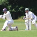 Harry Gadd on his way to his first Southern Premier League half-century of the season at Bournemouth. Picture by James Robinson