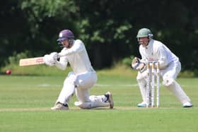 Harry Gadd on his way to his first Southern Premier League half-century of the season at Bournemouth. Picture by James Robinson