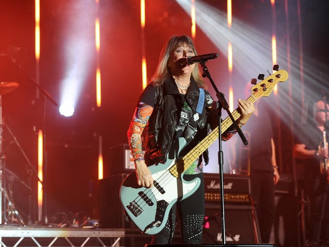 Suzi Quatro performing at Wickham Festival on Friday, August 2, 2024.Picture: Sarah Standing (020824-3206)