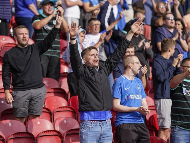 Enjoying Pompey's first trip back to Middlesbrough since August 2011.