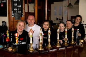 Pictured: Landlady Ali Wearn and landlord, Dev Wearn with Barmaids, Tia Whitehouse, Lianne Pettinger, Taylor Brewerton and Emma Edwards at Lawrence Arms, Southsea
Picture: Habibur Rahman