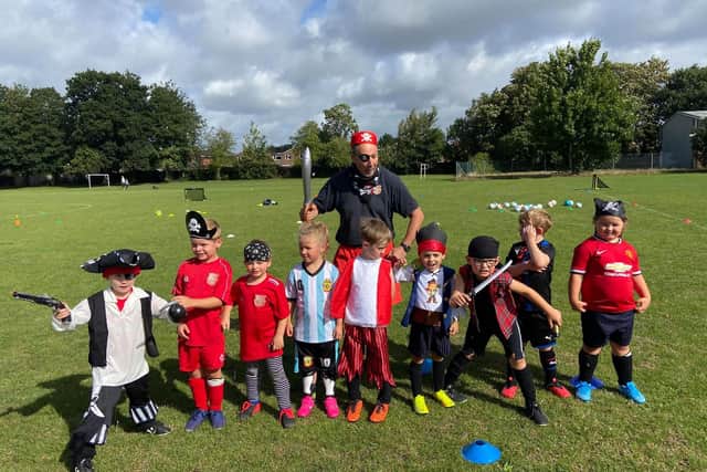 Fun is the name game at Stubbington Soccer Tots who held a pirates fancy dress session