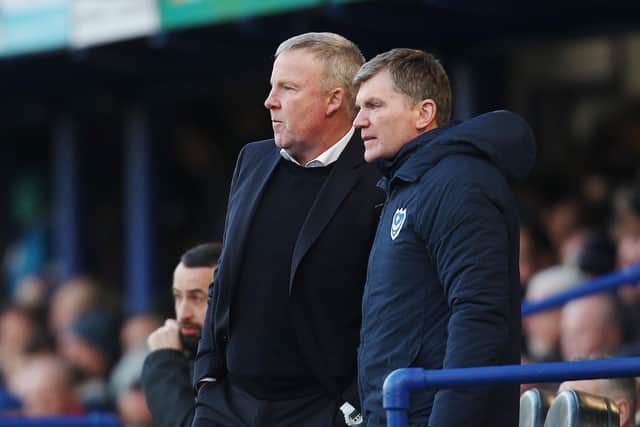Joe Gallen, right, with former Pompey boss Kenny Jacket