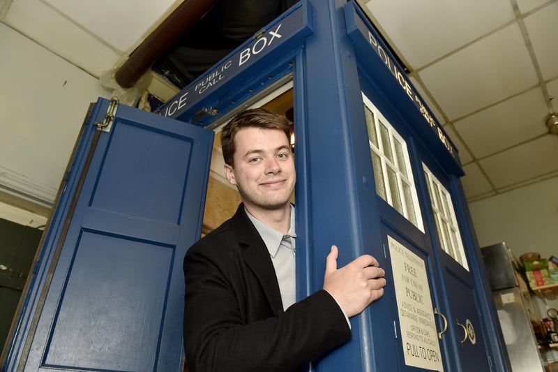 Lin's Thai Cafe in Elm Grove, Southsea, have created a Tardis themed toilet within their cafe.
Pictured is: Reporter Joe Buncle.
Picture: Sarah Standing