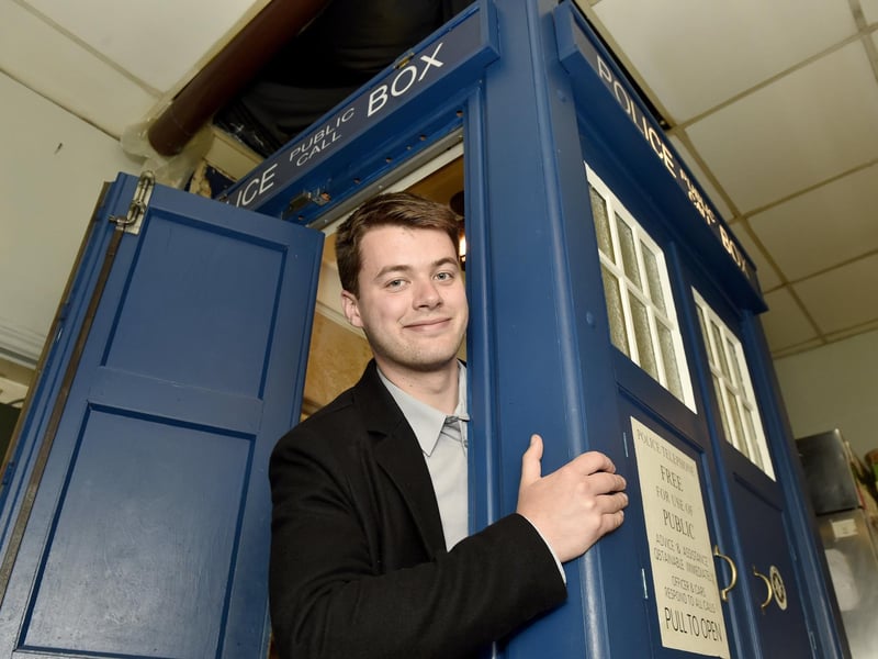 Lin's Thai Cafe in Elm Grove, Southsea, have created a Tardis themed toilet within their cafe. 

Pictured is: Reporter Joe Buncle.

Picture: Sarah Standing