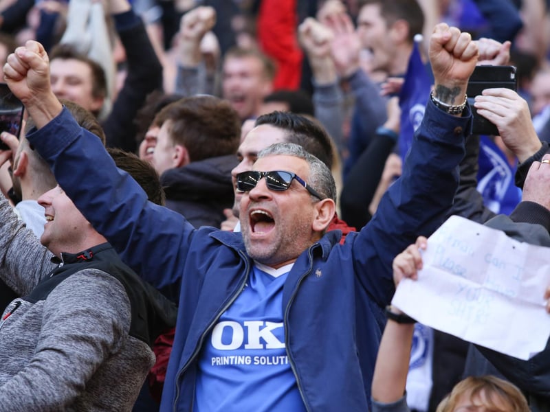 Pompey fans at Wembley against Sunderland in the Checkatrade Trophy final on March 31, 2019. Picture: Habibur Rahman
