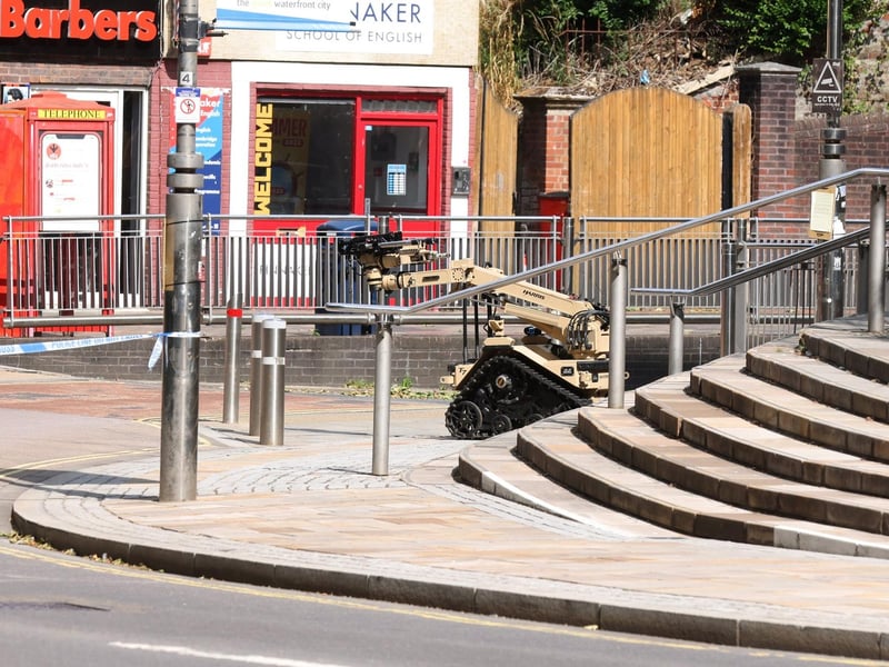 A bomb disposal robot was utilised at the scene.