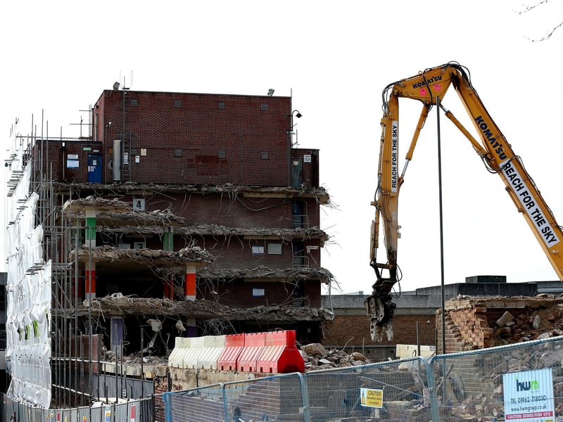 There is now little left of the car park as the demolition nears completion.