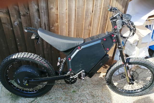 A black Leili 72V 1200W Enduro e-bike was robbed from a man in his 50s in Fawcett Road, Southsea. Picture: Hampshire Constabulary and Isle of Wight.