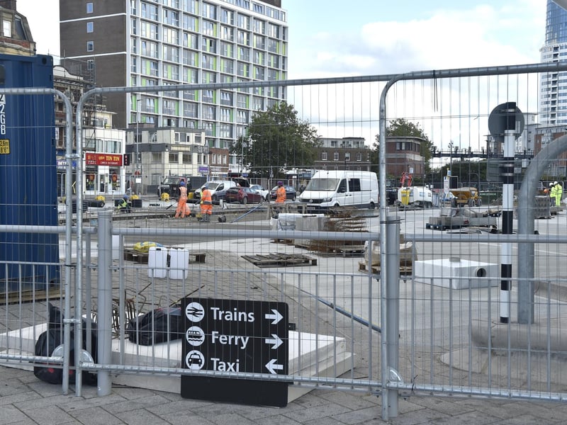 Work is getting underway at The Hard Interchange in Portsmouth.   Picture: Sarah Standing (101024-3257)