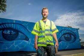 Artist, My Dog Sighs has finished painting his mural at Hilsea Lido on 23 July 2020.Pictured: Artist, My Dog Sighs.Picture: Habibur Rahman