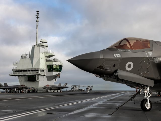 F-35B Lightning Jets from RAF Marham conduct Carrier Qualification Flights from HMS Queen Elizabeth as part of Operation ACHILLEAN.Photographer: AS1 Natalie Adams
