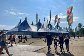Crowds heading towards the main stage for day three at the Isle of Wight Festival. Picture: Eleanor Davies