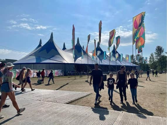 Crowds heading towards the main stage for day three at the Isle of Wight Festival. Picture: Eleanor Davies