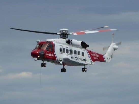 The Coastguard helicopter. Stock Picture.