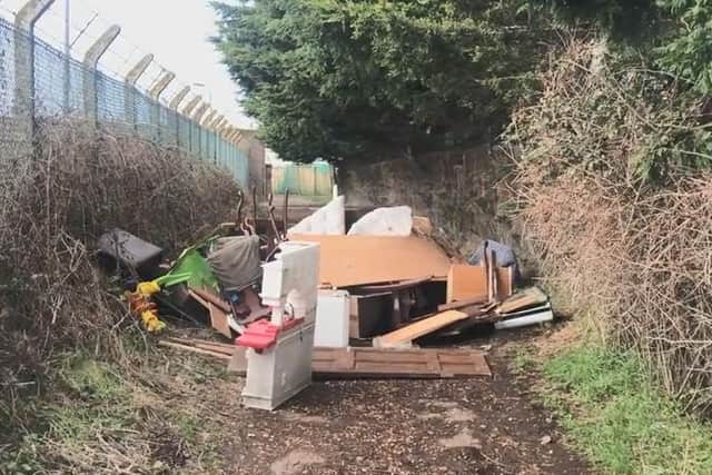 The fly-tipping incident discovered by Alan Strong in Eastney on March 5
