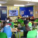 Pupils both in class and at home take part in the America's Cup learning day.