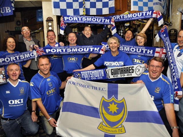 Gathering in the Newcombe Arms before heading off to Portugal to see the Blues take on Guimaraes in the 2008-09 Uefa Cup.