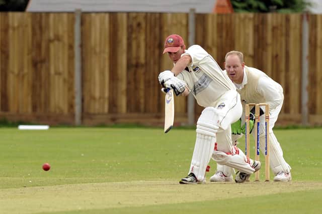 Chris Lynn in action during his 126 against US Portsmouth at Privett Park in 2008. Pic: Steve Reid.